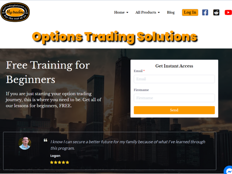 My Trading Solution website screenshot