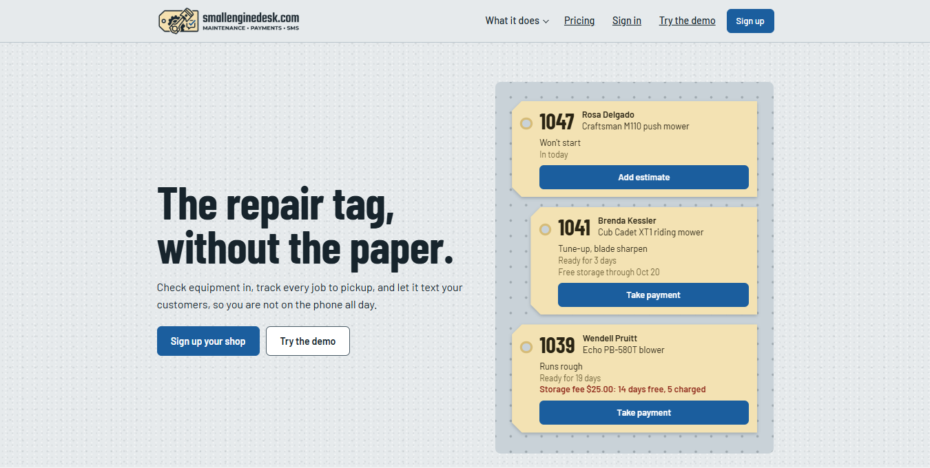 SmallEngineDesk job board